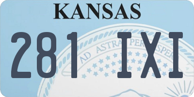 KS license plate 281IXI