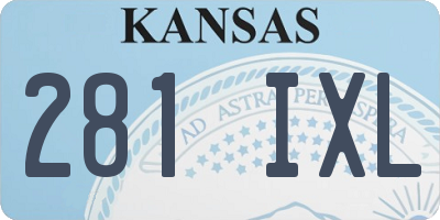 KS license plate 281IXL