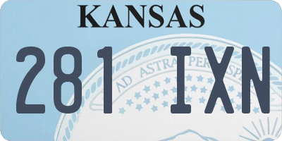 KS license plate 281IXN