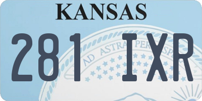 KS license plate 281IXR