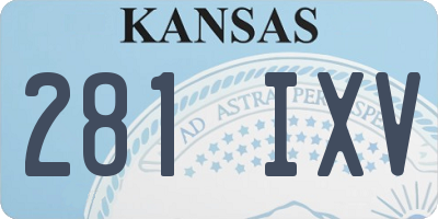 KS license plate 281IXV