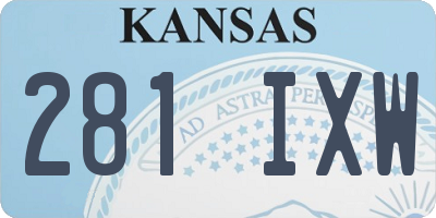 KS license plate 281IXW