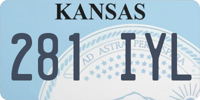 KS license plate 281IYL