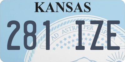 KS license plate 281IZE