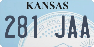 KS license plate 281JAA