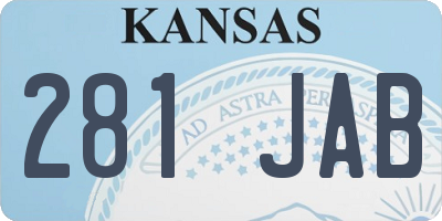 KS license plate 281JAB