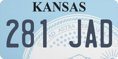 KS license plate 281JAD