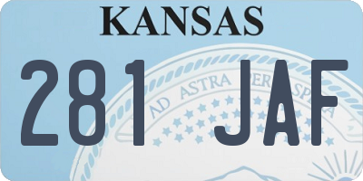KS license plate 281JAF