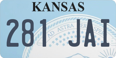 KS license plate 281JAI