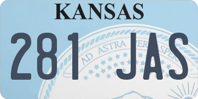 KS license plate 281JAS