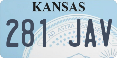 KS license plate 281JAV