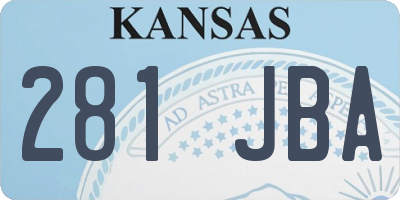 KS license plate 281JBA