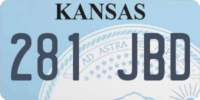 KS license plate 281JBD