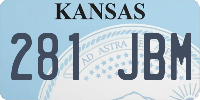 KS license plate 281JBM
