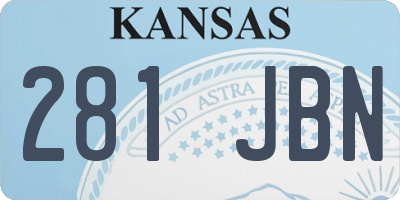KS license plate 281JBN