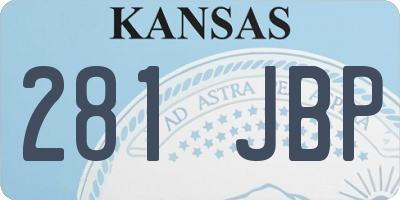 KS license plate 281JBP