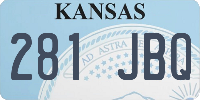 KS license plate 281JBQ