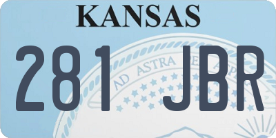 KS license plate 281JBR