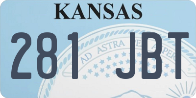 KS license plate 281JBT