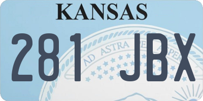 KS license plate 281JBX