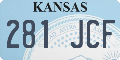 KS license plate 281JCF