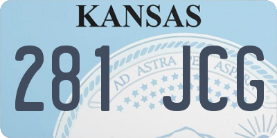 KS license plate 281JCG