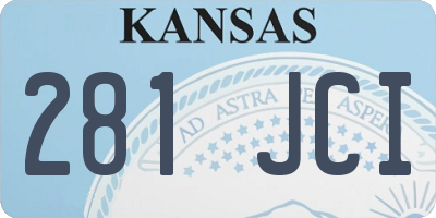 KS license plate 281JCI