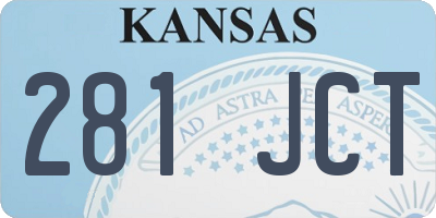 KS license plate 281JCT