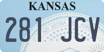 KS license plate 281JCV