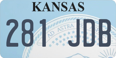 KS license plate 281JDB