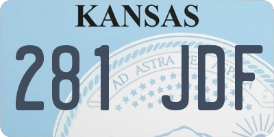 KS license plate 281JDF