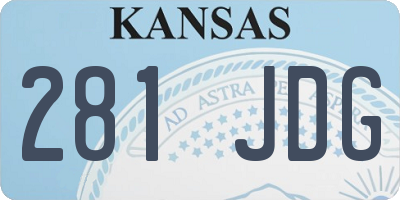 KS license plate 281JDG