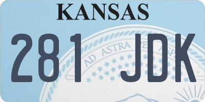KS license plate 281JDK