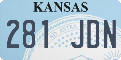KS license plate 281JDN