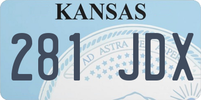 KS license plate 281JDX