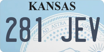 KS license plate 281JEV