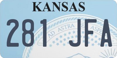 KS license plate 281JFA