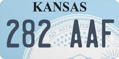 KS license plate 282AAF