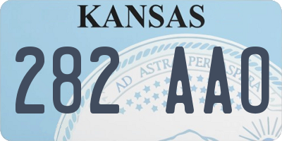 KS license plate 282AAO