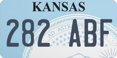 KS license plate 282ABF