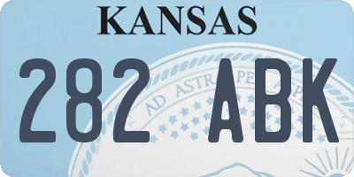 KS license plate 282ABK