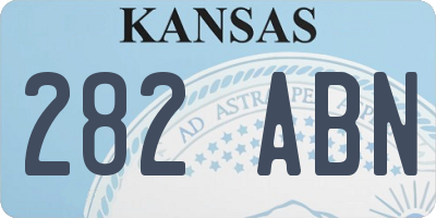 KS license plate 282ABN