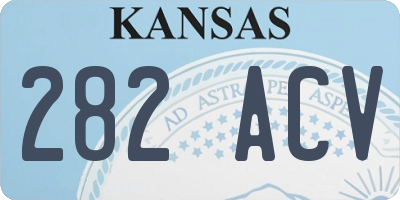 KS license plate 282ACV
