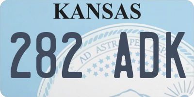 KS license plate 282ADK