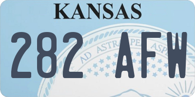 KS license plate 282AFW