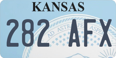 KS license plate 282AFX