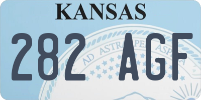 KS license plate 282AGF