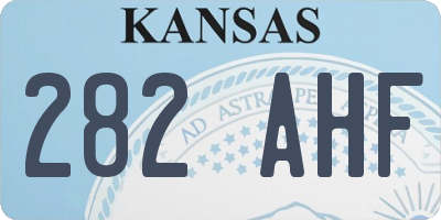 KS license plate 282AHF