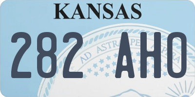 KS license plate 282AHO