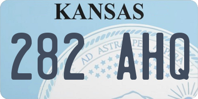 KS license plate 282AHQ
